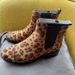 Cole Haan Animal Print Boots with Black Accents